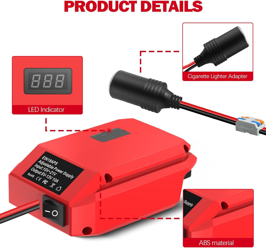 Adapter für Einhell 18V zu 12V Step Down Konverter,DIY Ladegerät Konverter