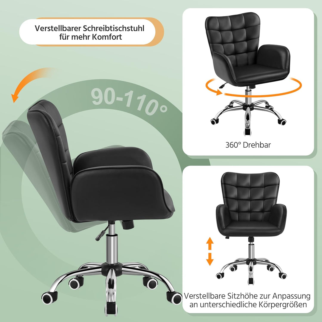 Yaheetech Bürostuhl Ergonomischer Schreibtischstuhl Bürohocker Arbeitsstuhl Drehstuhl höhenverstellb