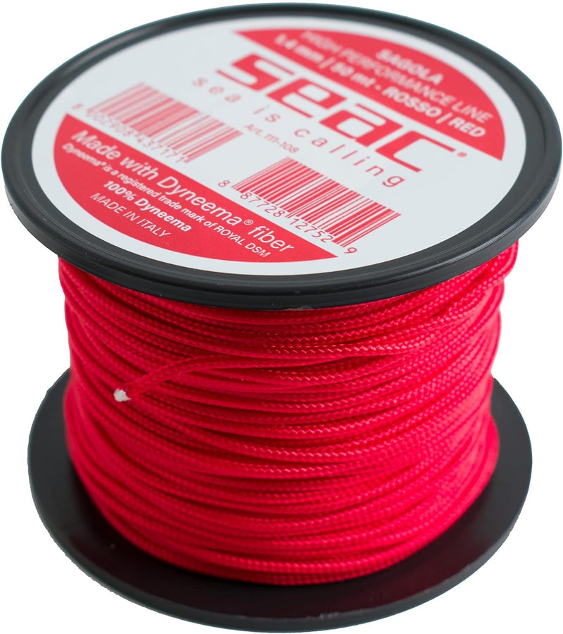 Seac Unisex-Adult Dyneema Hochleistungs-Speerfischerschnur 1.4mm rot, 1.4mm rot