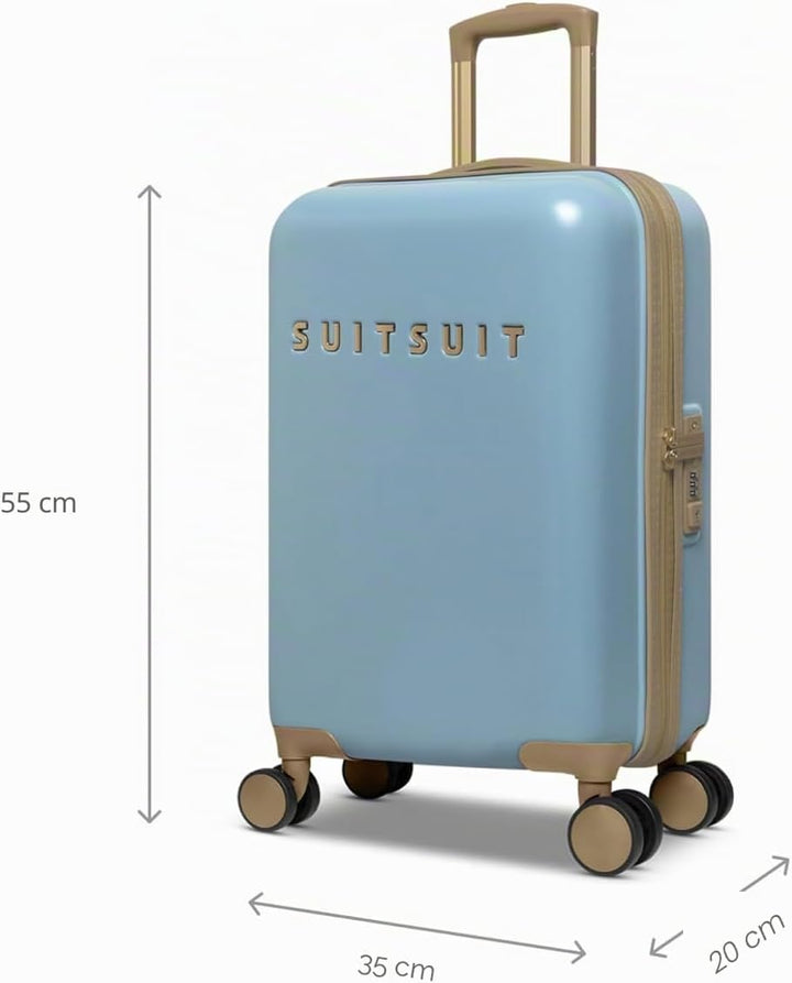 SUITSUIT Handgepäck Koffer mit 4 Rollen 55 x 35 x 20 cm - Hartschalen Kabinentrolley mit TSA-Schloss