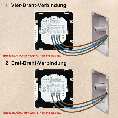 KETOTEK Smart Thermostat Fussbodenheizung Elektrisch WiFi 16A Alexa Google Assistant Kompatibel, Dig