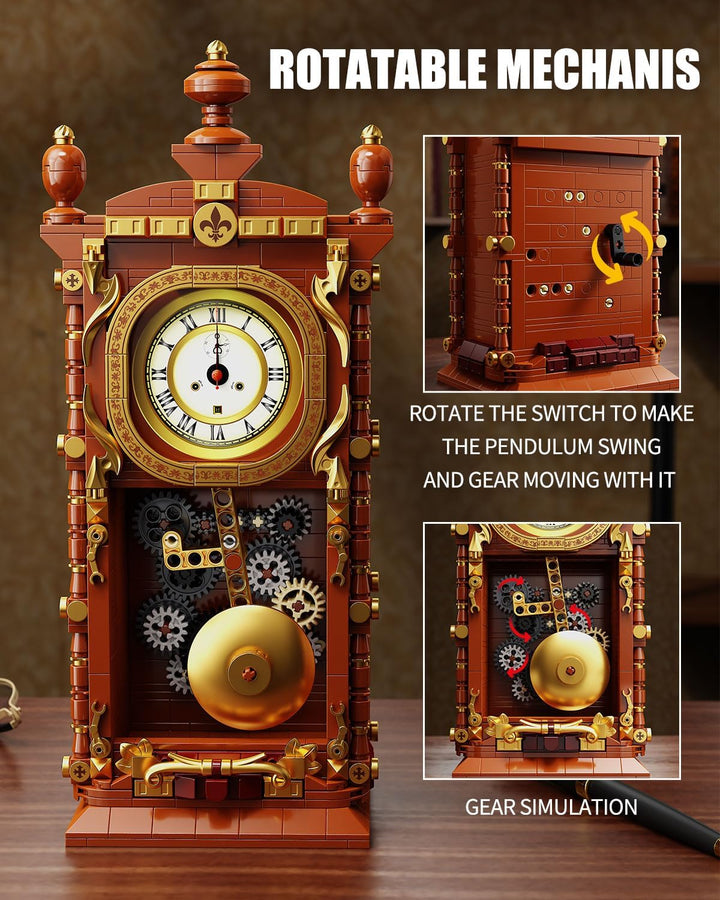 Vintage Wanduhr im klassischen, Stielspielzeug mit echter Uhrfunktion und Handbuch – verbindbares me
