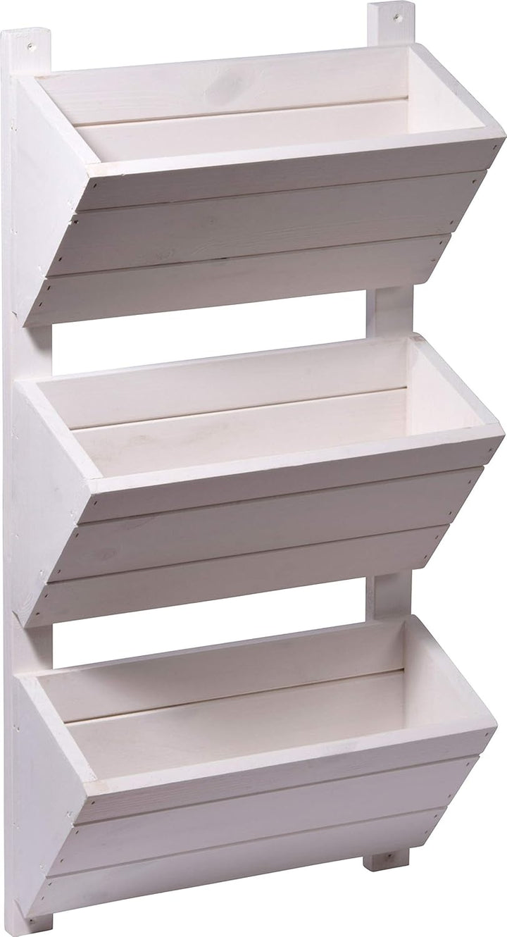 dobar® Green Label 58381FSCe Wandbeet mit 3 Pflanzkästen | Blumentreppe aus Holz | Blumenleiter für