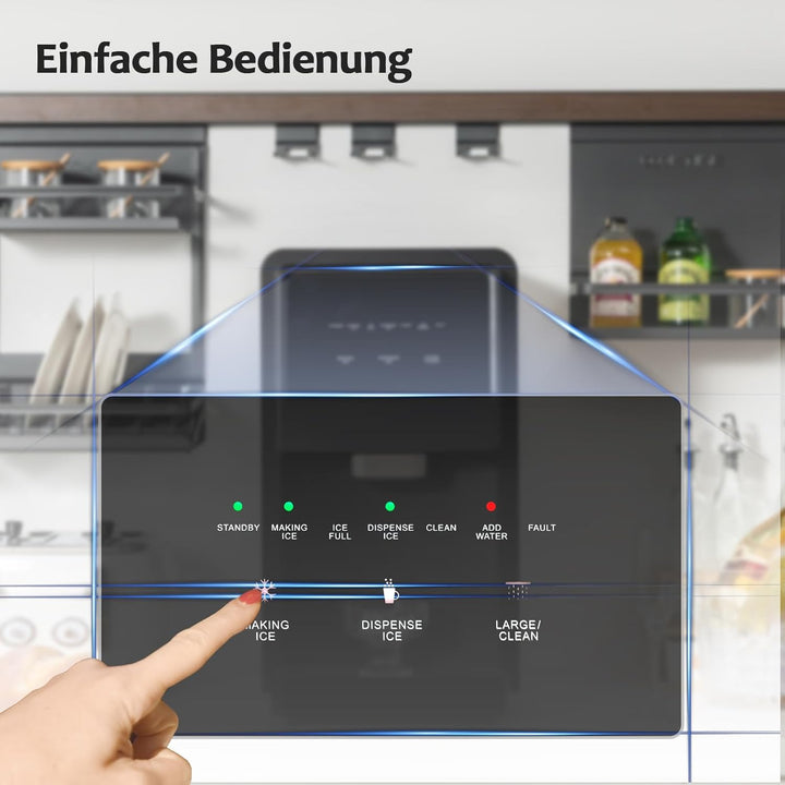 GOPLUS Eiswürfelmaschine mit Wasseranschluss, automatischer Eiswürfelbereiter mit Eisspender & Selbs