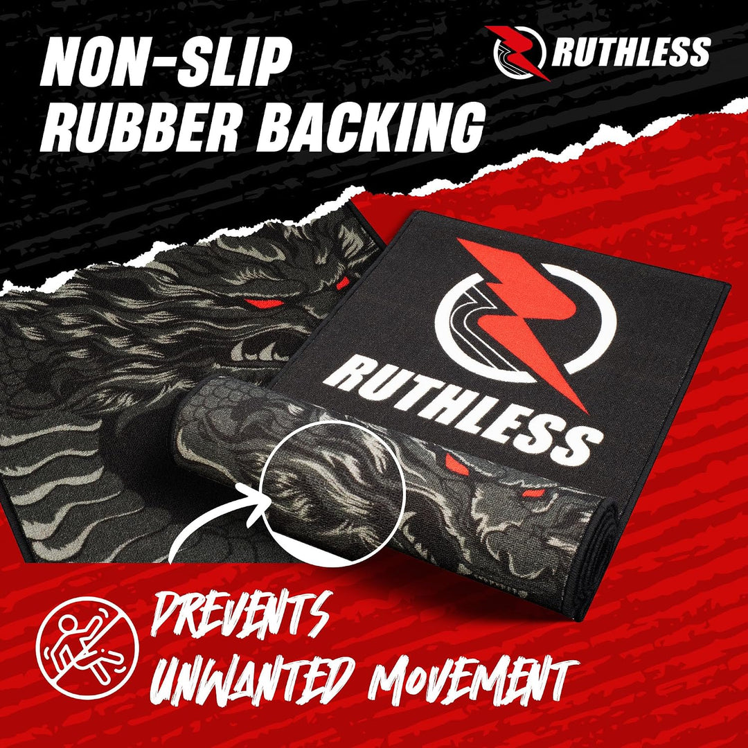 RUTHLESS Dartmatte | strapazierfähige, rutschfeste und langlebige Teppich-Dartmatte für den Boden, s