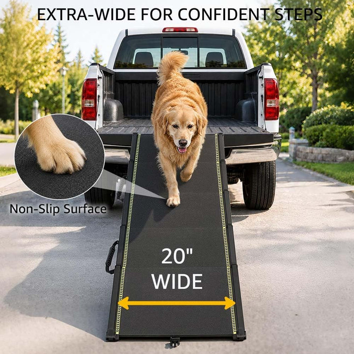 unipaws 220cm Extra Lange Teleskop Hunderampe für Auto, SUV &amp; LKW, 51cm Breite Tragbare Haustierramp