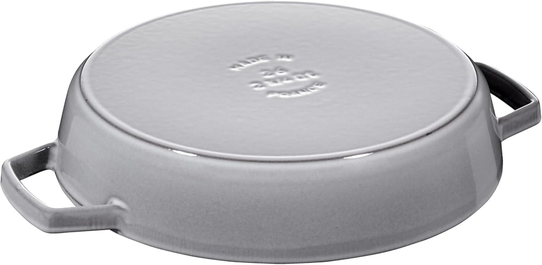 STAUB Bratpfanne/Schmorpfanne aus Gusseisen mit zwei Griffen, 26 cm, Induktionsgeeignet, Graphitgrau