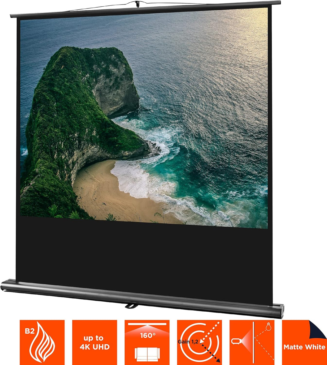 celexon Ultramobil Professional Pull-Up-Leinwand 85" | 180x135 cm 4:3 | transportable 8K, Full-HD Be