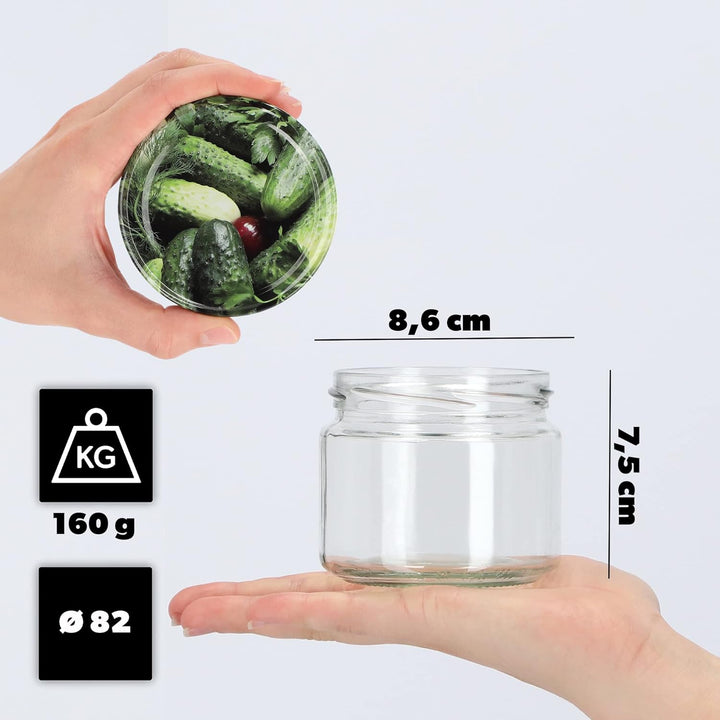 KADAX Einmachgläser mit Schraubdeckel, Marmeladengläser 330ml, Vorratsgläser für Marmeladen, Konfitü