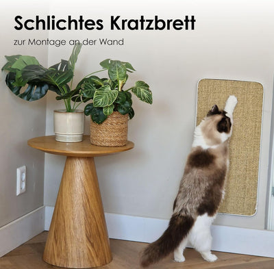 LucyBalu® Katzen Kratzbrett für die Wand I Austauschbare Sisal Kratzmatte mit Metallrahmen | Sisal K