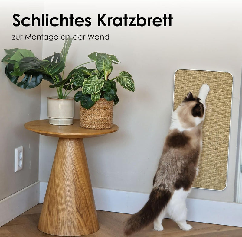 LucyBalu® Katzen Kratzbrett für die Wand I Austauschbare Sisal Kratzmatte mit Metallrahmen | Sisal K