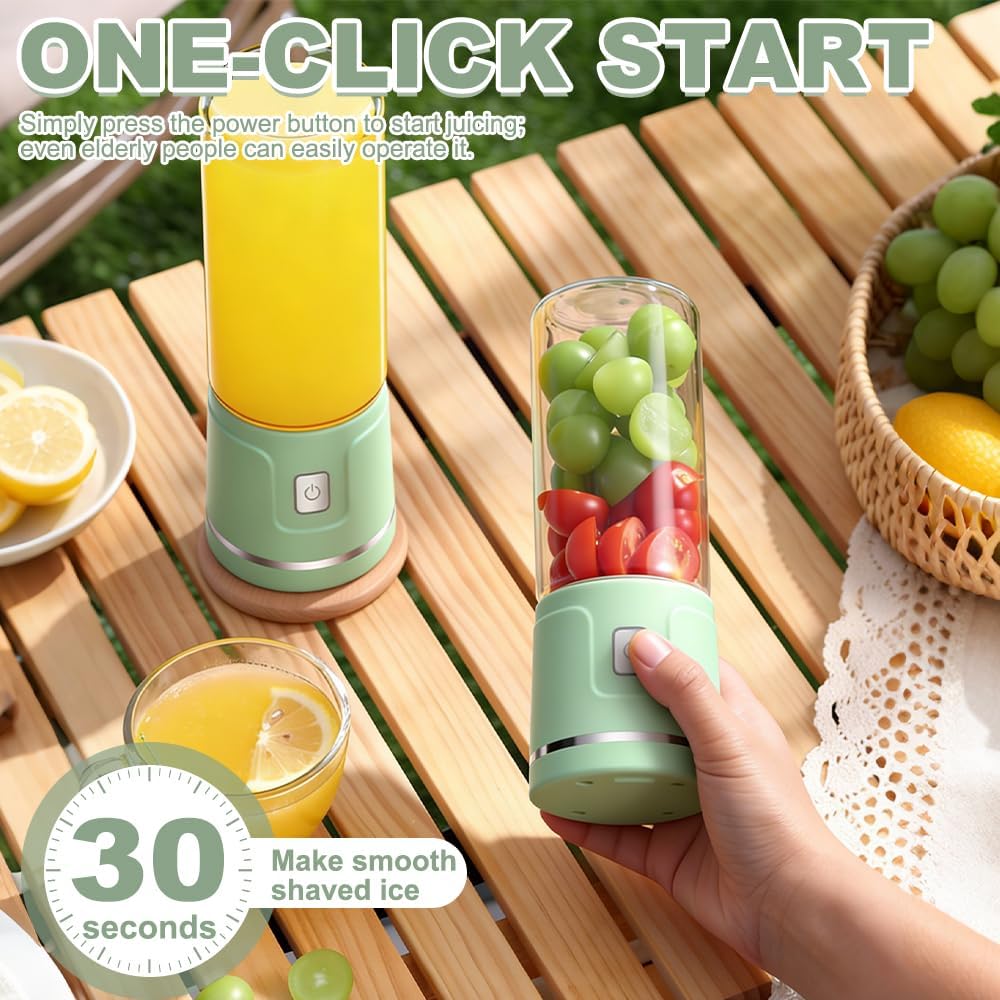 Tragbarer Mixer Smoothie Maker To Go, SGZIOO 450 ML Portable Blender, 38 Klingen, Kleiner Mixer Für