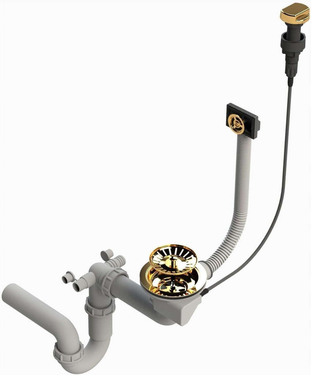 Granitspüle 76x44 Küchenspüle Gold Granit Spülbecken f. Unterschränke ab 45 cm inkl.Siphon Set (Ohne