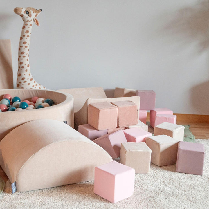 KiddyMoon Schaumstoff Würfel Für Baby Weiche Blöcke 48 Stücke Schaum Spielzeug Montessori-Spielzeug