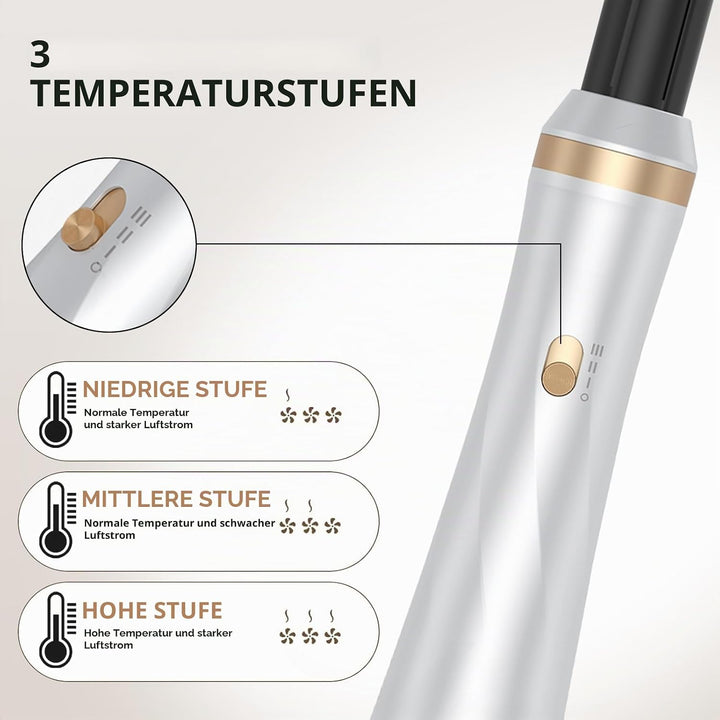 Souvik Hair Tool Set Multifunktionaler mit Warmluftbürste, Ionen Haarföhn, Lockenstab Automatisch, F