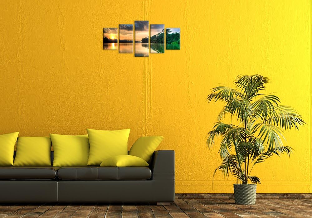 Bilderdepot24 Bild auf Leinwand | Morgenreflektion in 70x50 cm als Wandbild | Wand-deko Dekoration W