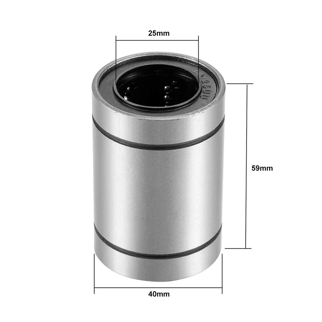 sourcing map 4 Stück Linearkugellager LM25UU 25 mm Bohrung 40 mm Aussendurchm. 59 mm lang für CNC Ma