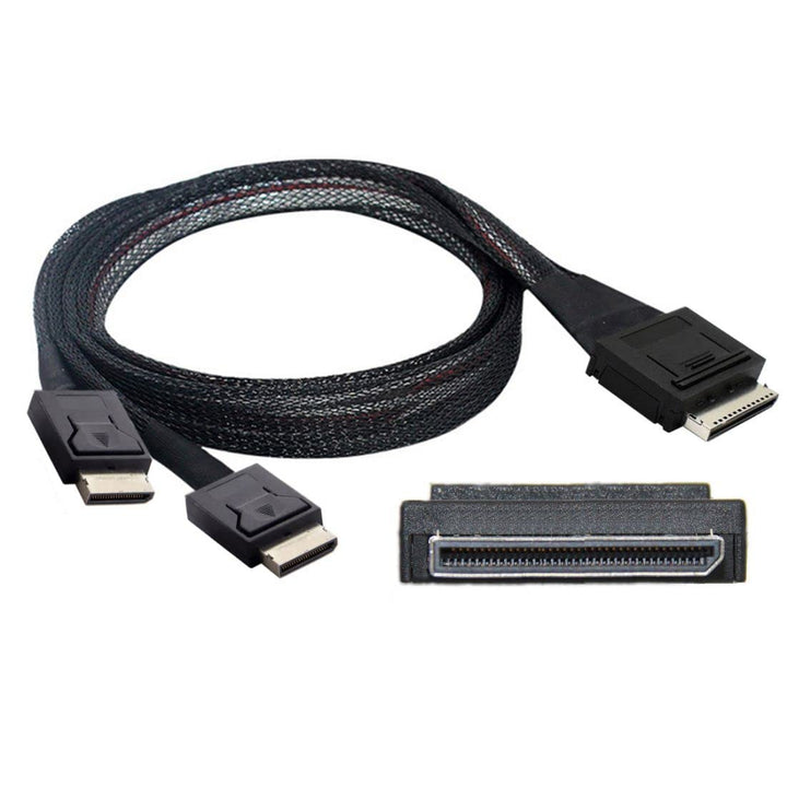chenyang CY SFF-8611 auf SFF-8611 Kabel,OCuLink PCIe PCI-Express SFF-8611 8x 8-Lane 1 Stecker auf 2