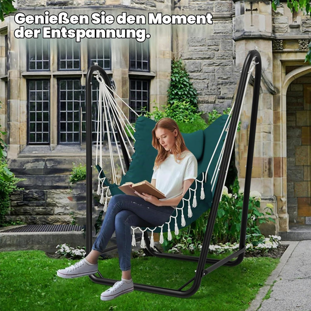 Hängesessel mit Gestell Maximale Belastung 160KG,Robuster Hängeschaukel mit Ständer für Drinnen und