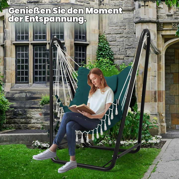 Hängesessel mit Gestell Maximale Belastung 160KG,Robuster Hängeschaukel mit Ständer für Drinnen und