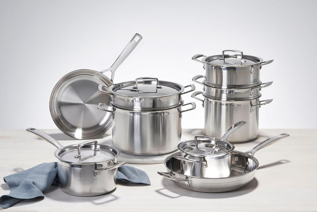 Le Creuset Fleischtopf aus 3-ply Edelstahl mit Deckel, Ø 24 cm, Für alle Herdarten inkl. Induktion g