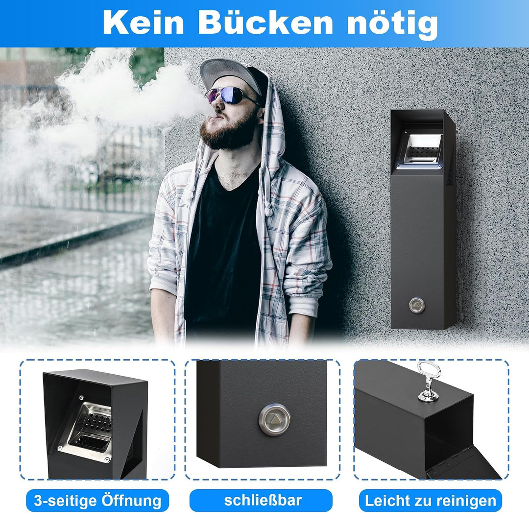 Küchenabfalleimer für den Aussenbereich, Wandmontierter Mülleimer im Freien, Kommerzielle 3 Seiten Ö