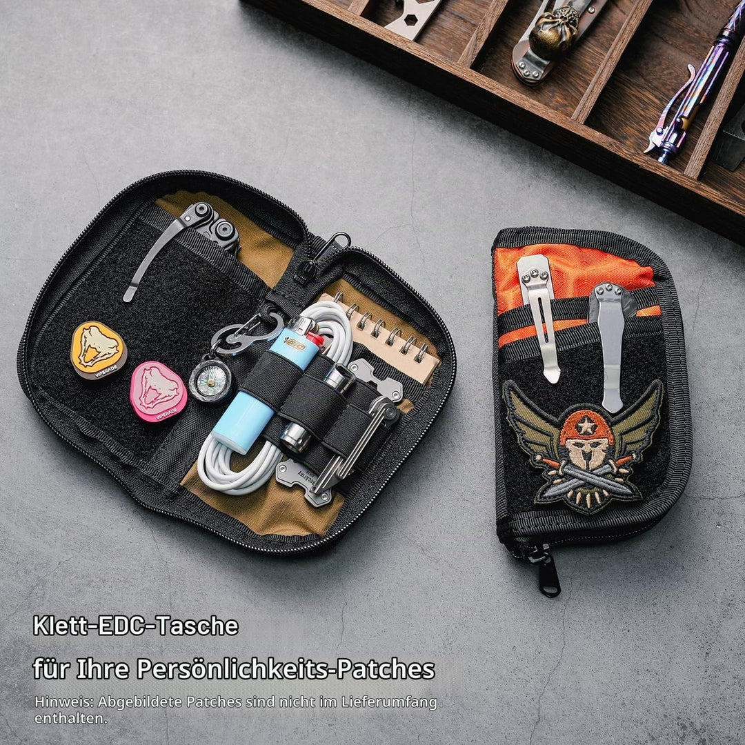 VIPERADE VE22 EDC Pouch Klein EDC Werkzeugtasche mit 4 Taschen und 5 elastischen Fächern Klein EDC O