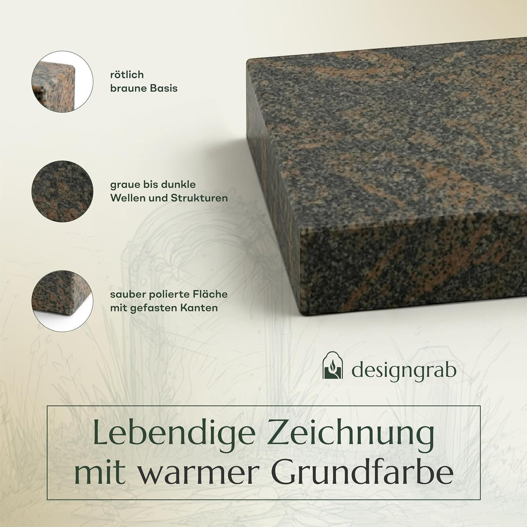 designgrab Lampen- und Vasensockel 20x20x5 cm, poliert, wetterfest, Lampen- und Vasensockel Gneis, G