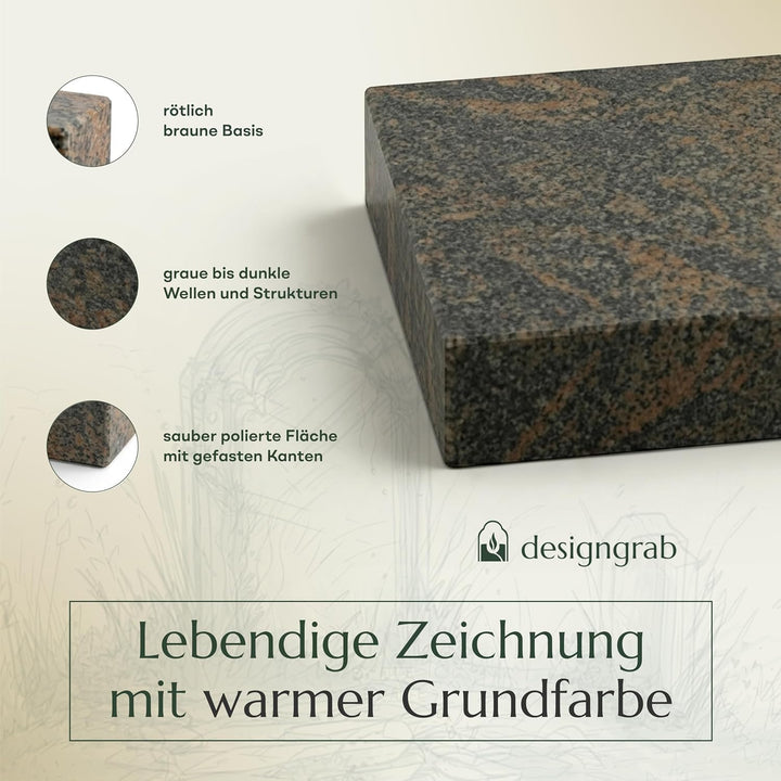 designgrab Lampen- und Vasensockel 20x20x5 cm, poliert, wetterfest, Lampen- und Vasensockel Gneis, G