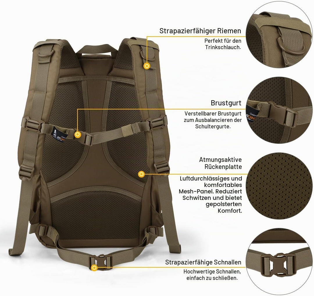 Mardingtop 28L/40L Militär Rucksack Wanderrucksäcke Trekkingrucksack Tactical Molle Rucksack für Cam