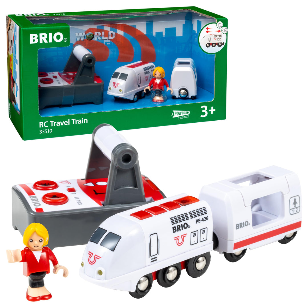 BRIO World 33510 IR Express Reisezug - Elektrische Lokomotive mit Fernsteuerung - Zubehör- Kleinkind