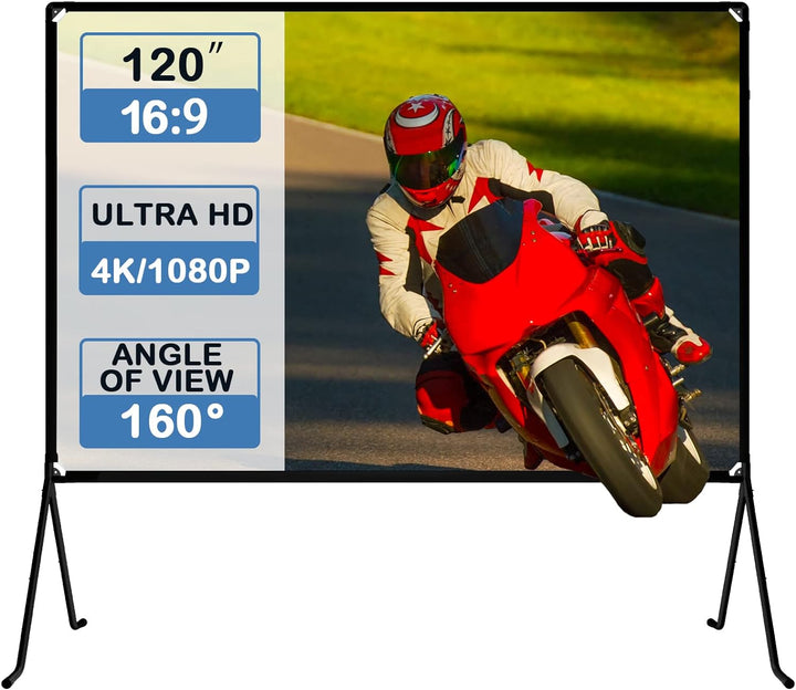 Beamer leinwand(120 "), Projektion Leinwand mit 16: 9 HD-Faltbarer Innenprojektion im Freien, Videop