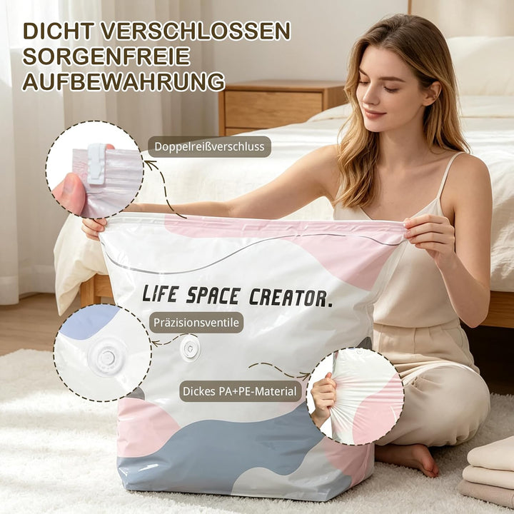 Vakuumbeutel ohne Pumpe 2026, Aufbewahrungsbeutel für Kleidung, Bettdecken &amp; Decken, Kein Staubsauge