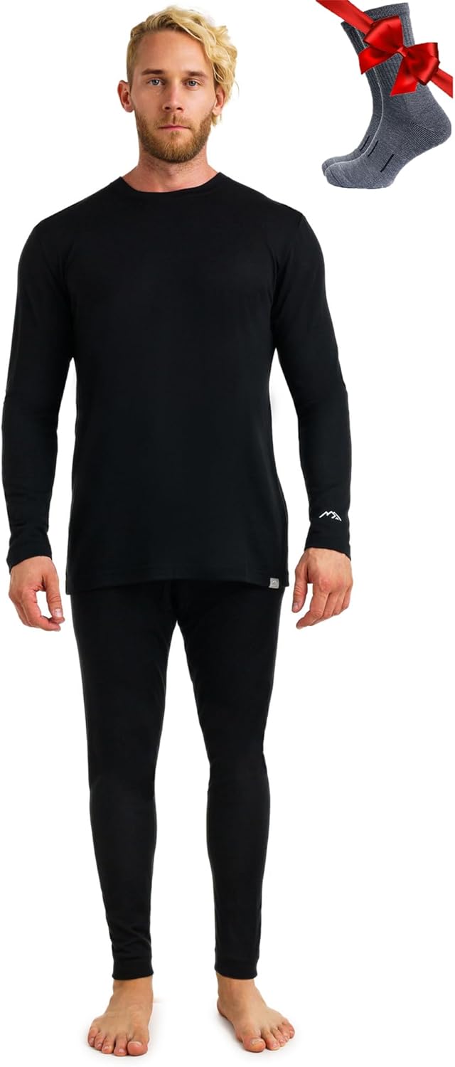 Merino.tech 100% Merino Unterwäsche Herren Set - Leicht, Mittelgewicht, Thermounterwäsche Merinowoll