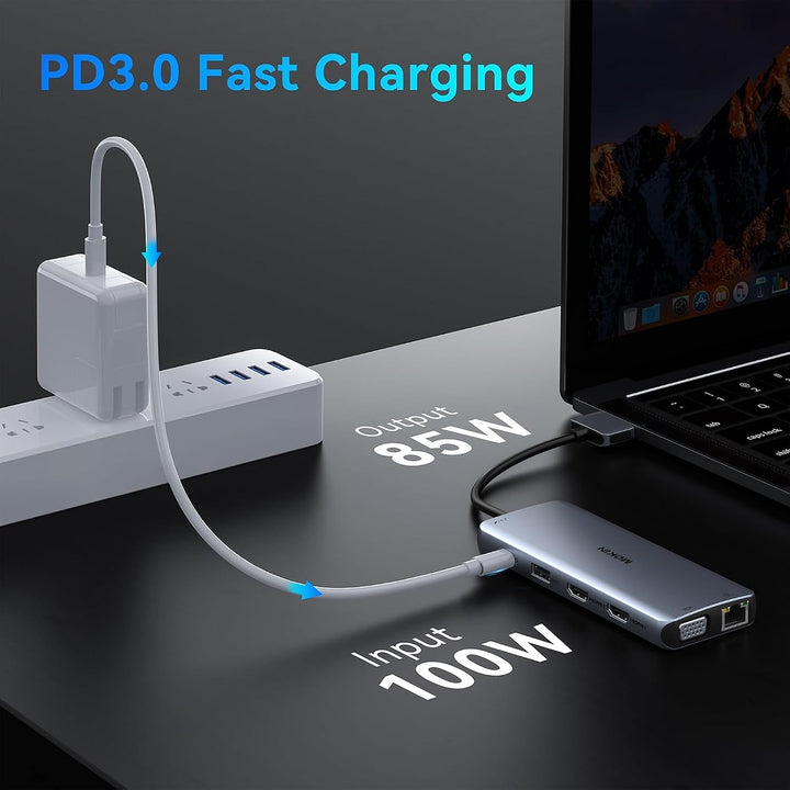 MacBook Docking Station Dual Monitor, MOKiN 12 in 2 Thunderbolt 3 USB C Adapter für MacBook Pro/Air