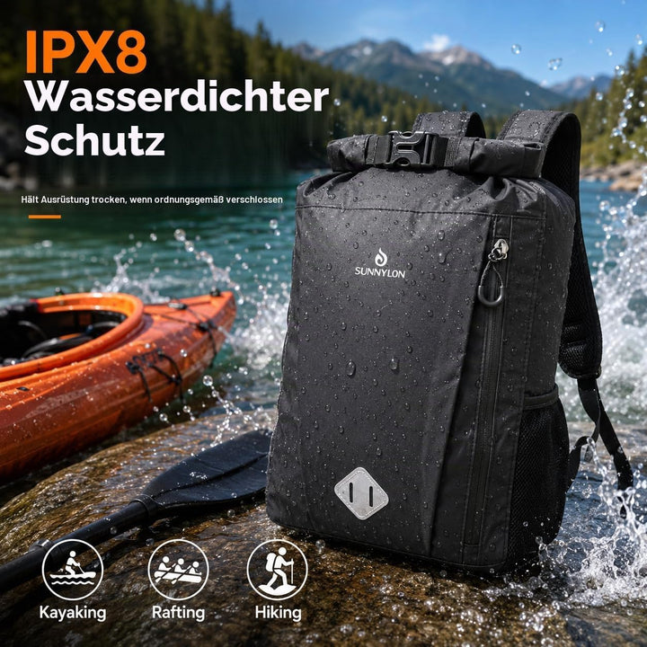 Wasserdichter Dry Bag Rucksack,20L IPX8 Wasserfester rucksack Rolltop mit Handyhülle,Wasserdichte ta
