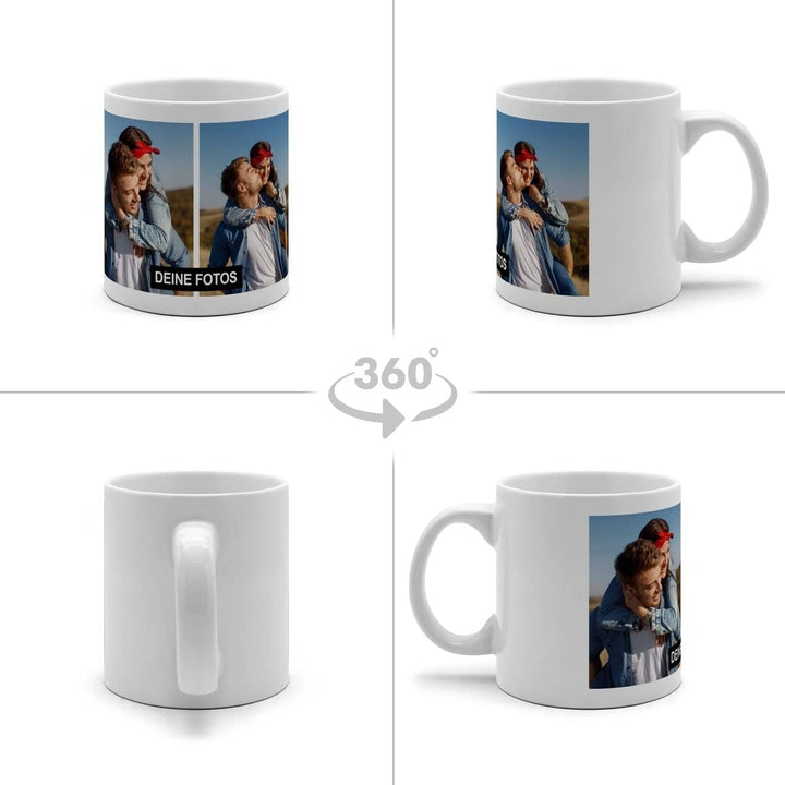 XL Tasse 'Collage' - Personalisierte Fototasse mit eigenem Foto und Text - Grosse Tasse selbst gesta