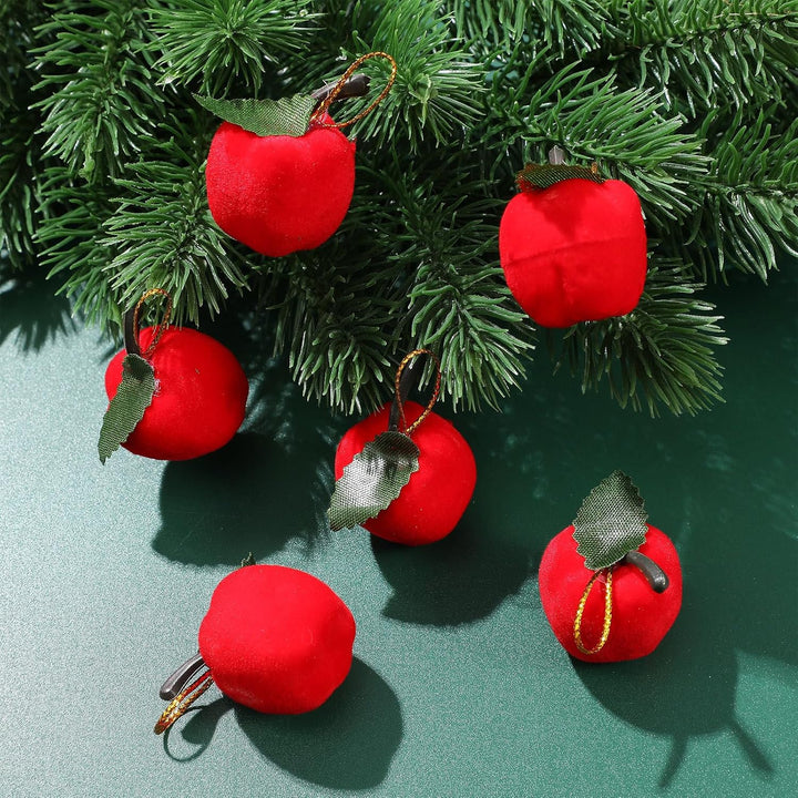 24X 3cm Rote Äpfel Weihnachtsbaum hängende Anhänger Ornamente hängen für Schule Firma Mall (Red)