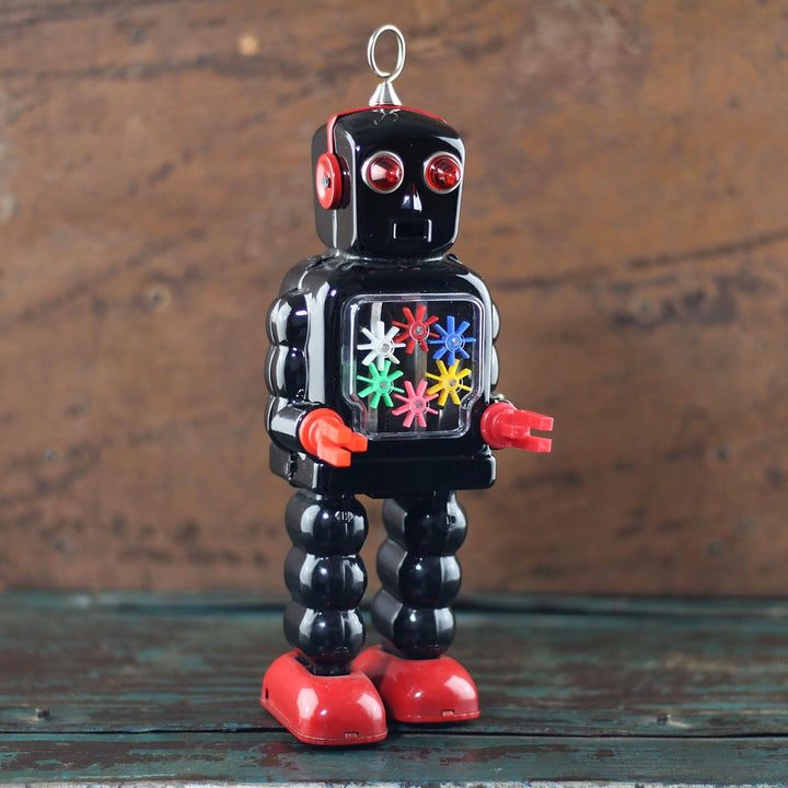 Superfreak Roboter - High Wheel Robot - schwarz - Blechroboter - Retro Blechspielzeug Modell 02, Mod