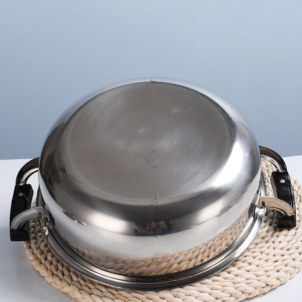 Zerodeko Dual-handle Edelstahl Hotpot Geteilter Fondue-topf Für Geschmäcker Multifunktionales Kochge