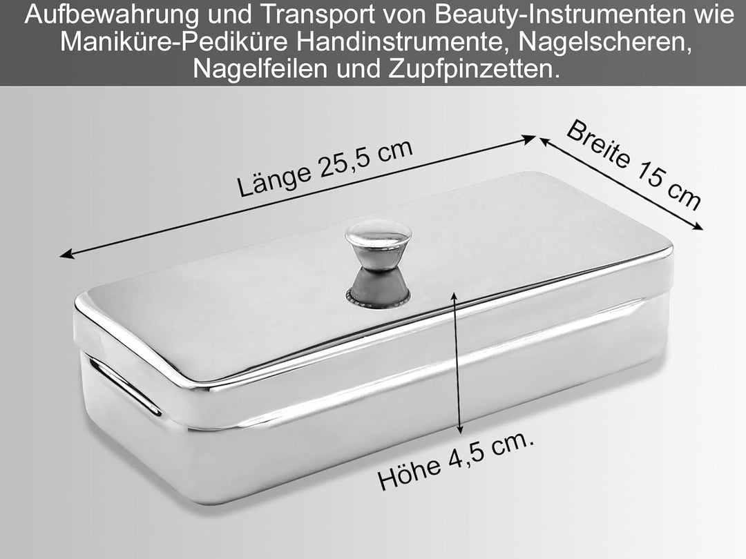 Wanne Behälter mit Deckel Box Instrumentenschale 25,5 x 15 x 4,5 cm Aufbewahrungs Box Transportbox