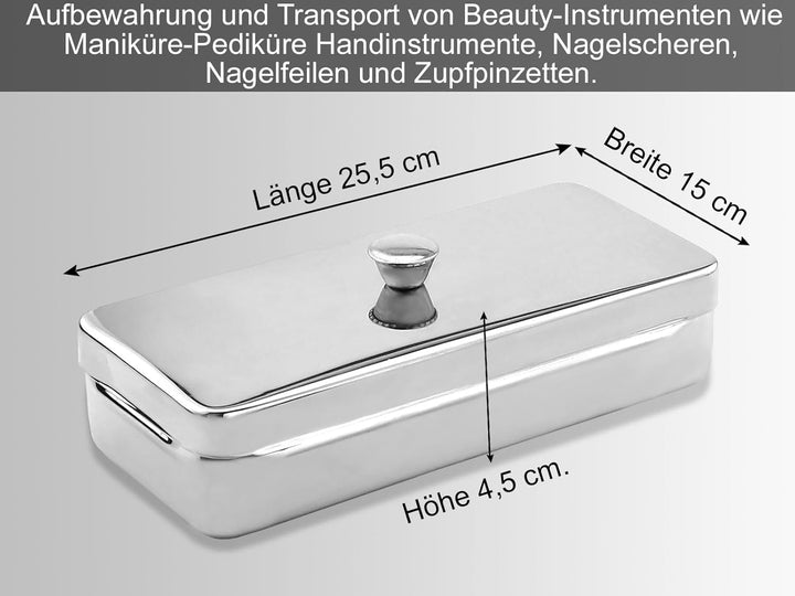 Wanne Behälter mit Deckel Box Instrumentenschale 25,5 x 15 x 4,5 cm Aufbewahrungs Box Transportbox