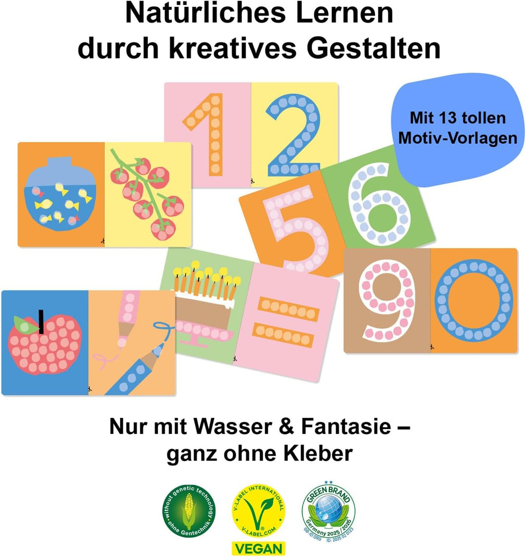 Playmais Classic Numbers | 800 Playmais Teile | Bastelset | natürliches Spielzeug | inkl. Schwämmche