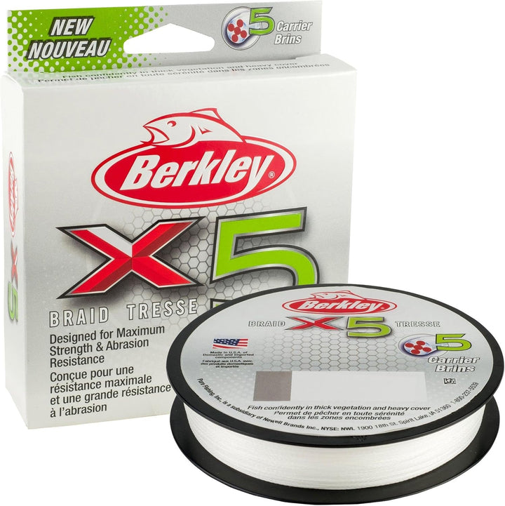 Berkley X5 geflochtene Angelschnur – Starke 5-fache geflochtene Schnur zum Salz- und Süsswasserangel