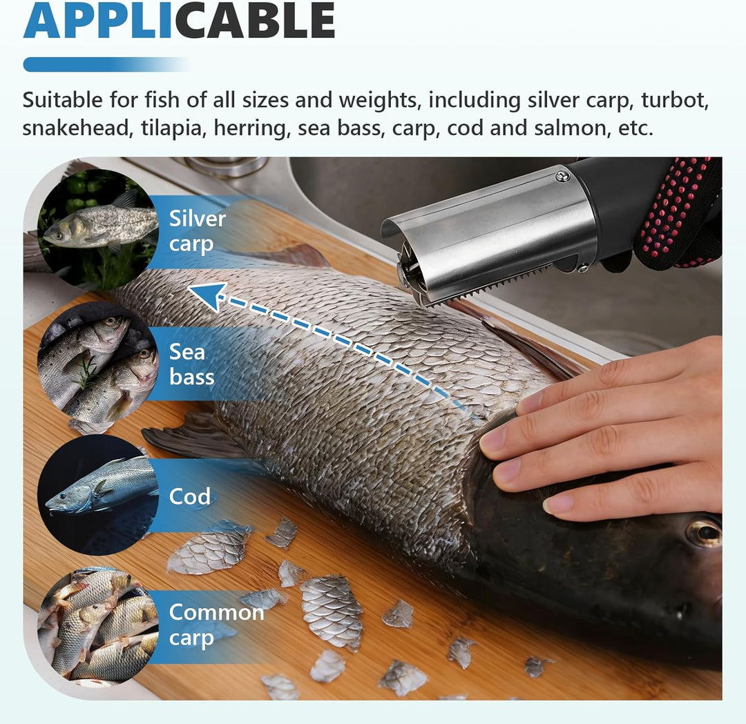 MXBAOHENG Fischschuppen Entferner Elektrisch 120 W 6500 RPM Elektrischer wasserdichter Fischschupper