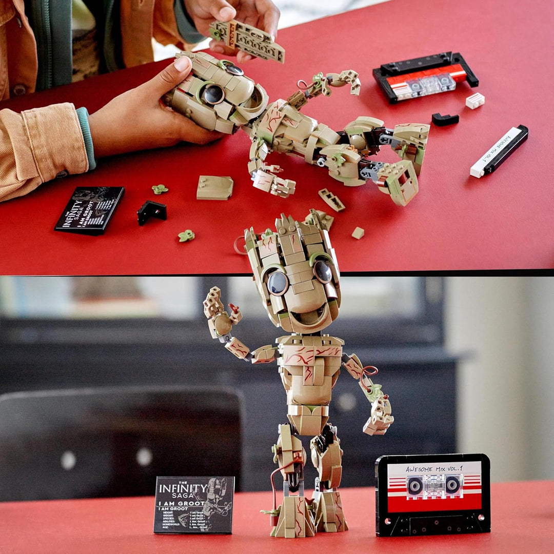 LEGO Marvel Ich Bin Groot Spielzeug zum Bauen, Set mit Baby Groot Figur aus Guardians of The Galaxy
