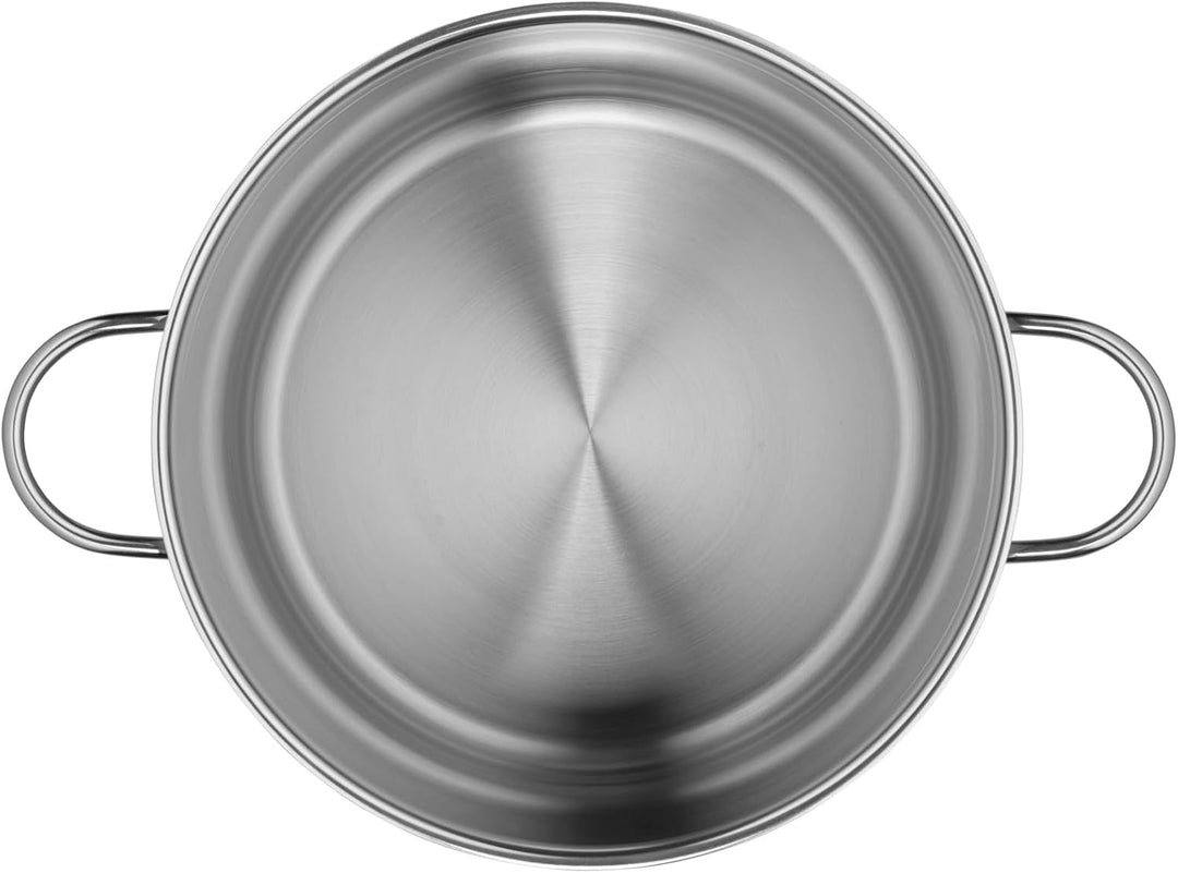 WMF Gemüse- Suppentopf Induktion 28cm, Metalldeckel mit Dampföffnung, Kochtopf gross 14l, Cromargan