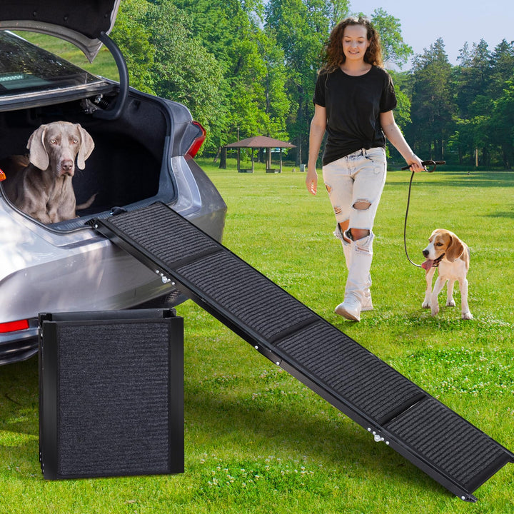 Uross Hundetreppe für Auto 160CM - Zusammenklappbare Hundetreppe für Auto und SUV, Aluminium-Hundetr