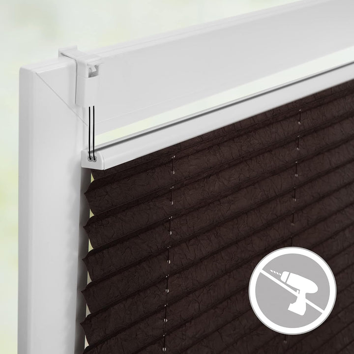 Wohn-Guide PKV.110.130.24 Plissee Klemmfix, ohne Bohren, verspannt - Braun 110 cm x 130 cm (B x L) B
