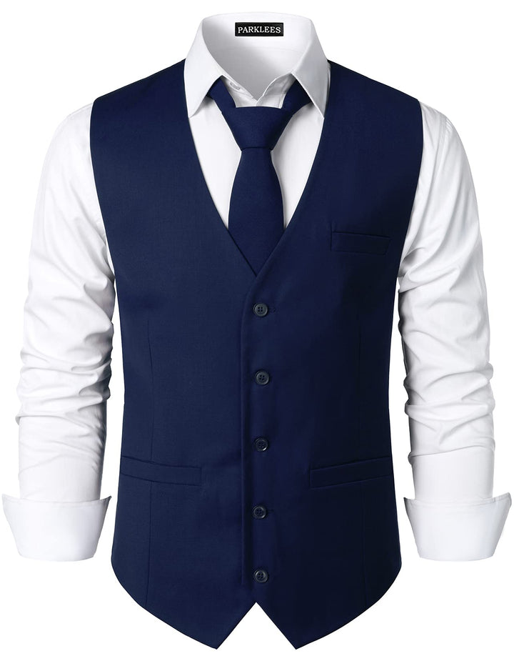 PARKLEES Herren Hipster Urban Design Business formelle Weste Slim Fit Anzug Smoking Kleid Weste M Na